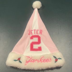 Derek Jeter Pink Santa Hat